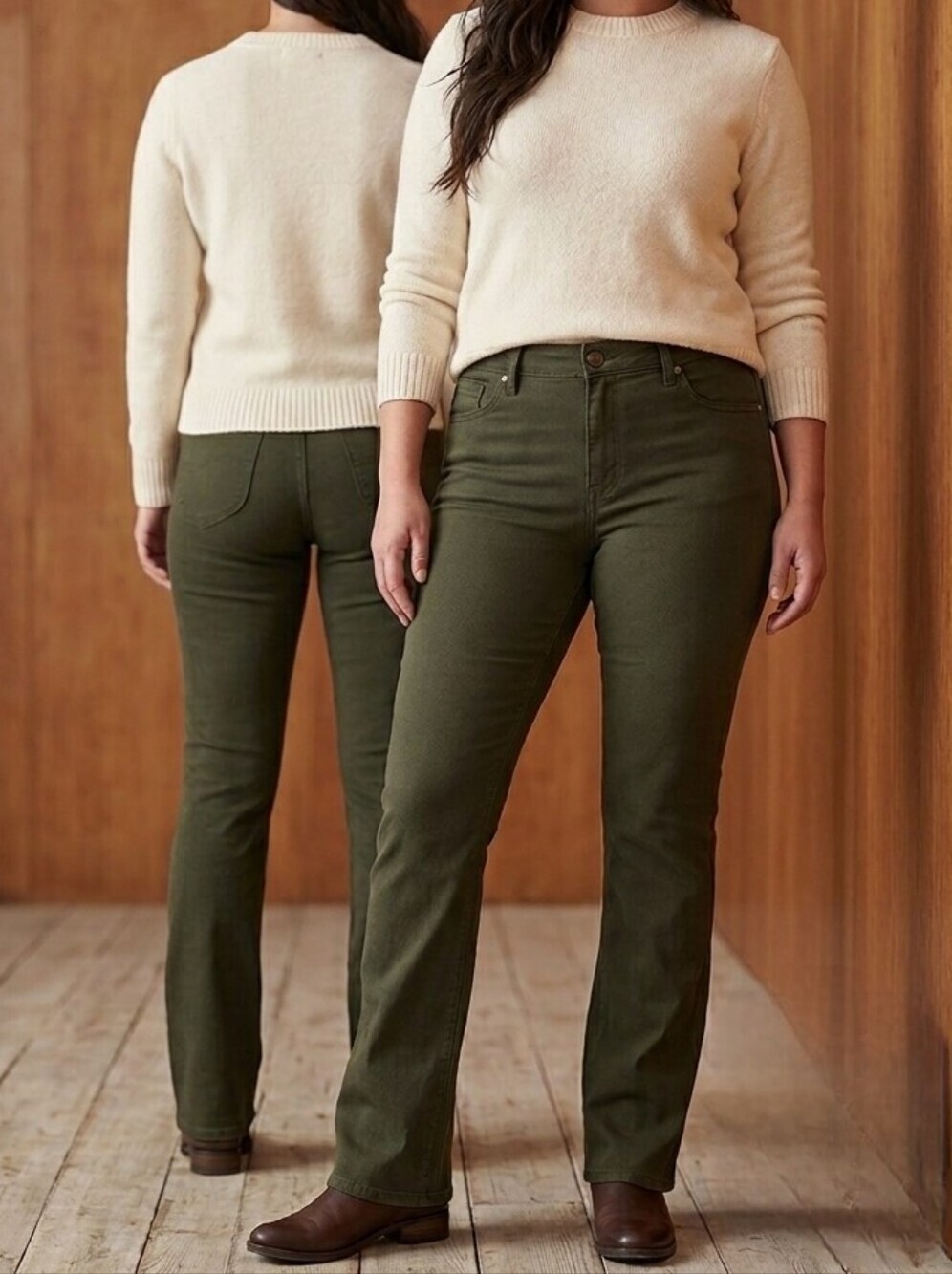 NWT Lee Women's Legendary Mid Rise Bootcut Pants - Dark Olive Night/size 18